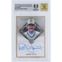 Robin Yount Milwaukee Brewers Autographed 2023 Topps Gilded Collection Gold Framed Platinum #HAFA-RY #1/1 BGS Authenticated 8.5/10 Card 
