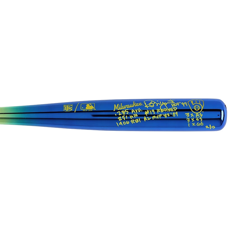 Robin Yount Milwaukee Brewers Autographed Big Time Bats Chrome Bat with Multiple Inscriptions - Limited Edition of 5