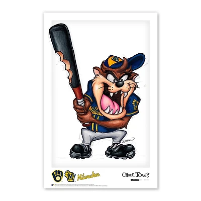 Tasmanian Devil Milwaukee Brewers 11" x 17" Looney Tunes Poster Print
