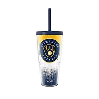 Gobelet classique Tervis Milwaukee Brewers Defend de 24 oz avec couvercle à paille
