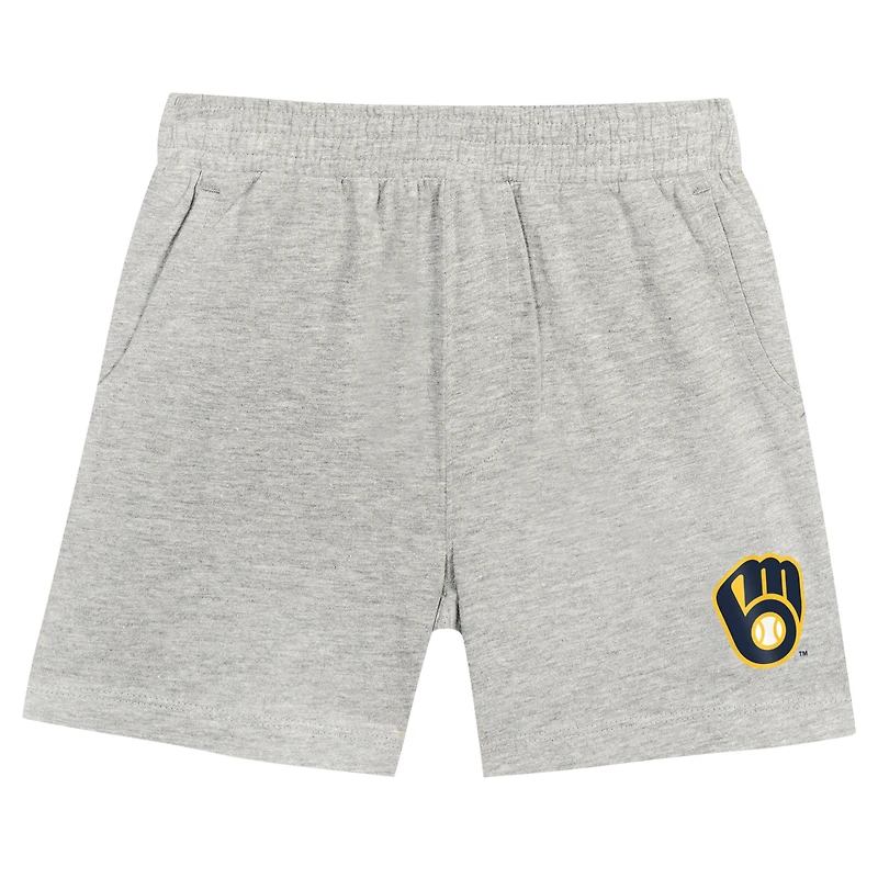 Toddler Fanatics Navy/Gray Milwaukee Brewers Bases Loaded T-Shirt & Shorts Set