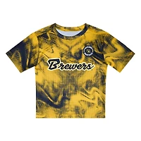 Toddler Gold/Navy Milwaukee Brewers Pinch Hitter Infielder T-Shirt & Shorts Set