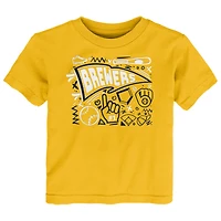 T-shirt amusant pour tout-petits avec logo doré du stade de baseball des Milwaukee Brewers
