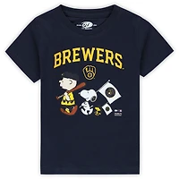 Toddler  Navy Milwaukee Brewers Peanuts Flag T-Shirt
