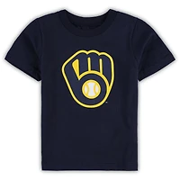 T-shirt bleu marine pour tout-petit avec logo principal de l'équipe des Milwaukee Brewers