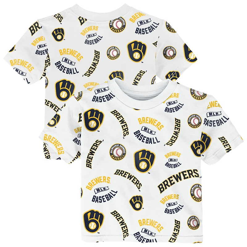 Toddler Outerstuff White Milwaukee Brewers Run Down T-Shirt