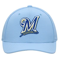 Casquette ajustable unisexe Mitchell & Ness bleu poudre Milwaukee Brewers Basic Coop Pro