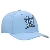Casquette ajustable unisexe Mitchell & Ness bleu poudre Milwaukee Brewers Basic Coop Pro