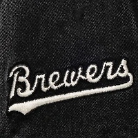 Casquette unisexe Mitchell & Ness crème/noir Milwaukee Brewers Snow Block Pro Crown ajustable