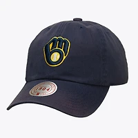 Unisex Mitchell & Ness Navy Milwaukee Brewers 1904 Soft Wash Adjustable Hat