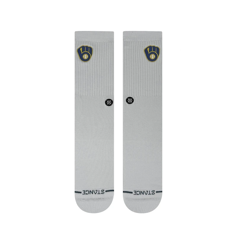Chaussettes unisexes Stance Milwaukee Brewers en tricot blanc à crête