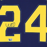 Maillot Nike bleu marine autographié par William Contreras des Milwaukee Brewers