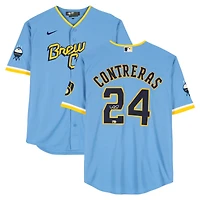 William Contreras Milwaukee Brewers Autographed Powder Blue Nike City Connect Replica Jersey 