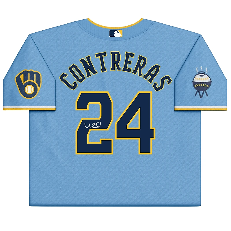 William Contreras Milwaukee Brewers Autographed Powder Blue Nike City Connect Replica Jersey 