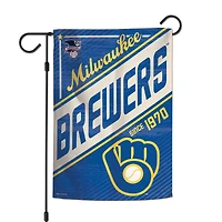 Drapeau de jardin double face WinCraft Milwaukee Brewers 12" x 18" Collection Cooperstown
