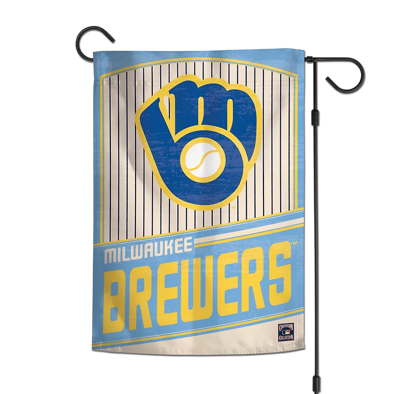 Drapeau de jardin double face WinCraft Milwaukee Brewers 12" x 18" Collection Cooperstown