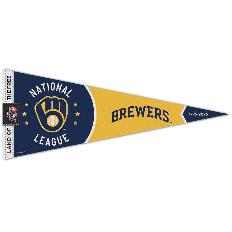 WinCraft Milwaukee Brewers 12" x 30" America 250 Premium Pennant