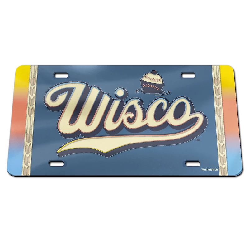 Plaque d'immatriculation en acrylique découpée au laser WinCraft Milwaukee Brewers 2026 City Connect