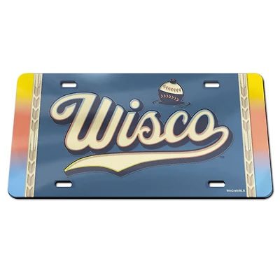 Plaque d'immatriculation en acrylique découpée au laser WinCraft Milwaukee Brewers 2026 City Connect