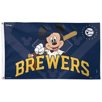 WinCraft Milwaukee Brewers Drapeau unilatéral Disney 3 pi x 5 pi