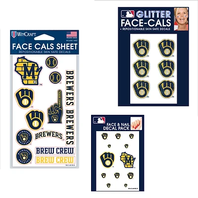 WinCraft Milwaukee Brewers 4" x 7" Waterless Tattoos Set