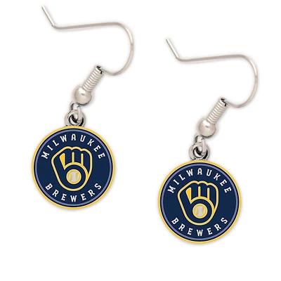 Boucles d'oreilles pendantes WinCraft avec logo des Milwaukee Brewers