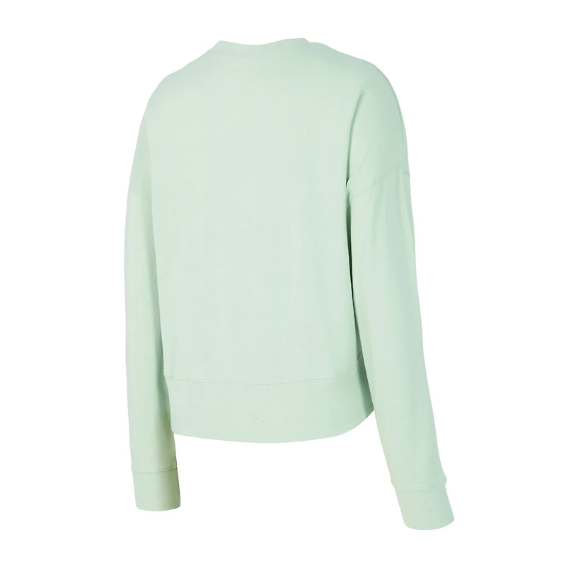 Women's Concepts Sport Light Green Milwaukee Brewers Elevation Tri-Blend Long Sleeve Top & Shorts Set