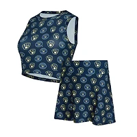 Women's Concepts Sport  Navy Milwaukee Brewers Knit Tank Top & Skort Set