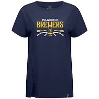 T-shirt bleu marine Levelwear Influx Arcade pour femme des Milwaukee Brewers