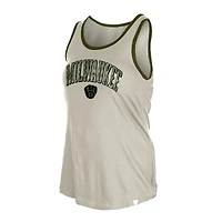 Women's New Era  Cream Milwaukee Brewers Armed Forces Tank Top