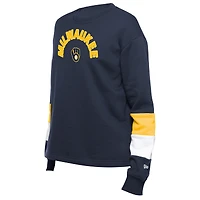 Sweat-shirt à enfiler bleu marine Milwaukee Brewers Game Day Color de New Era pour femme