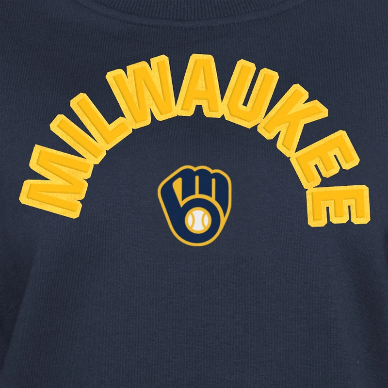 Sweat-shirt à enfiler bleu marine Milwaukee Brewers Game Day Color de New Era pour femme