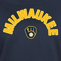 Sweat-shirt à enfiler bleu marine Milwaukee Brewers Game Day Color de New Era pour femme