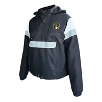 Veste à capuche anorak fermeture éclair quart de tour pour femme Profile Black Milwaukee Brewers