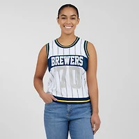 Women's WEAR by Erin Andrews  White Milwaukee Brewers Sporty Tank Top