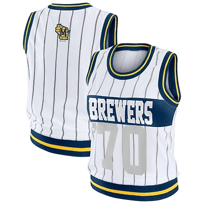 Women's WEAR by Erin Andrews  White Milwaukee Brewers Sporty Tank Top
