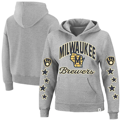 Sweat à capuche grande taille Milwaukee Brewers gris chiné '47 avec motif œil étoilé