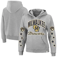 Sweat à capuche grande taille Milwaukee Brewers gris chiné '47 avec motif œil étoilé