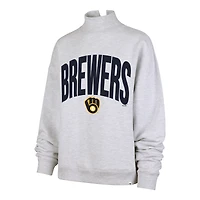 Sweat-shirt à col montant Subtle Muse pour femme, gris chiné, Milwaukee Brewers, modèle '47