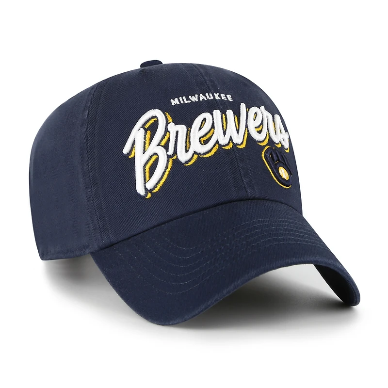 Women's '47 Navy Milwaukee Brewers Ariana Clean Up Adjustable Hat