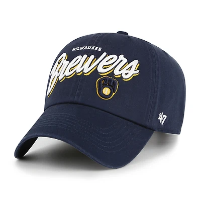Women's '47 Navy Milwaukee Brewers Ariana Clean Up Adjustable Hat