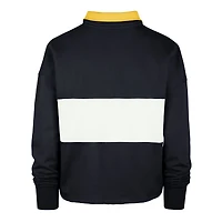 Women's '47 Navy Milwaukee Brewers Remi Quarter-Zip Cropped Top