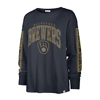 T-shirt à manches longues pour femme '47 Navy Milwaukee Brewers Statement