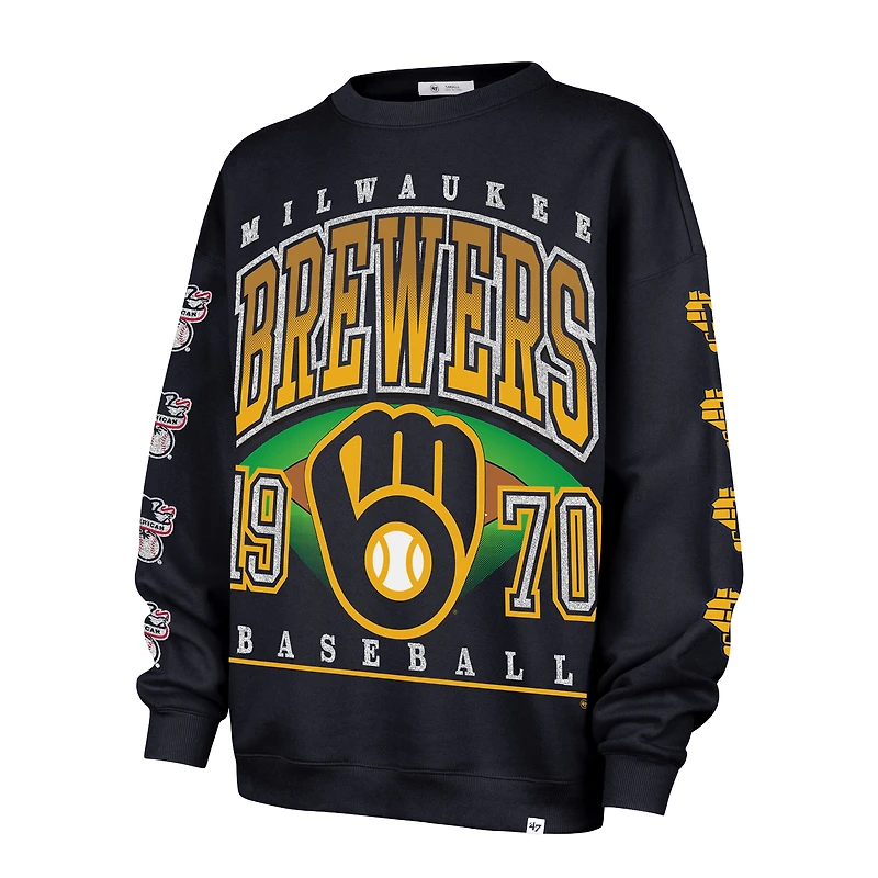 Sweat-shirt oversize Milwaukee Brewers bleu marine « 47 » pour femme