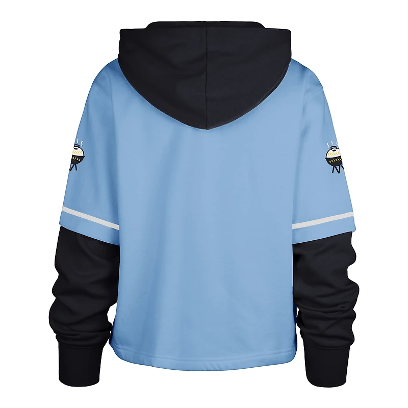 Women's '47  Powder Blue Milwaukee Brewers City Connect Shortstop Cropped Pullover Hoodie