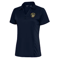 Women's Antigua Navy Milwaukee Brewers Logo Tribute Polo
