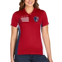Women's Antigua Red/White Milwaukee Brewers Liberty Polo