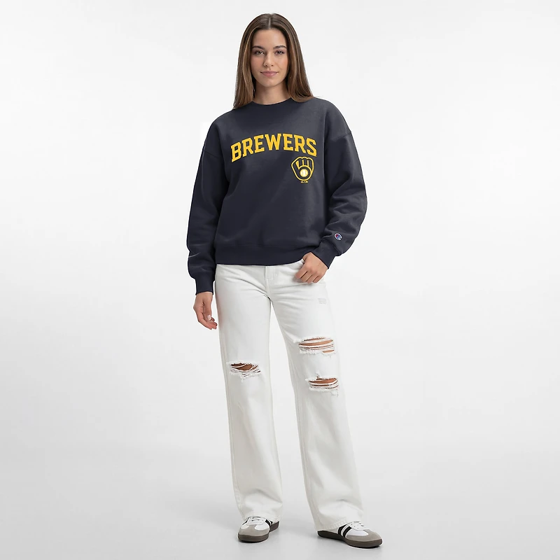 Women's Champion Athletic Navy Milwaukee Brewers All-Star Sweatshirt