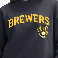 Sweat-shirt Champion Athletic bleu marine pour femmes, modèle All-Star des Milwaukee Brewers