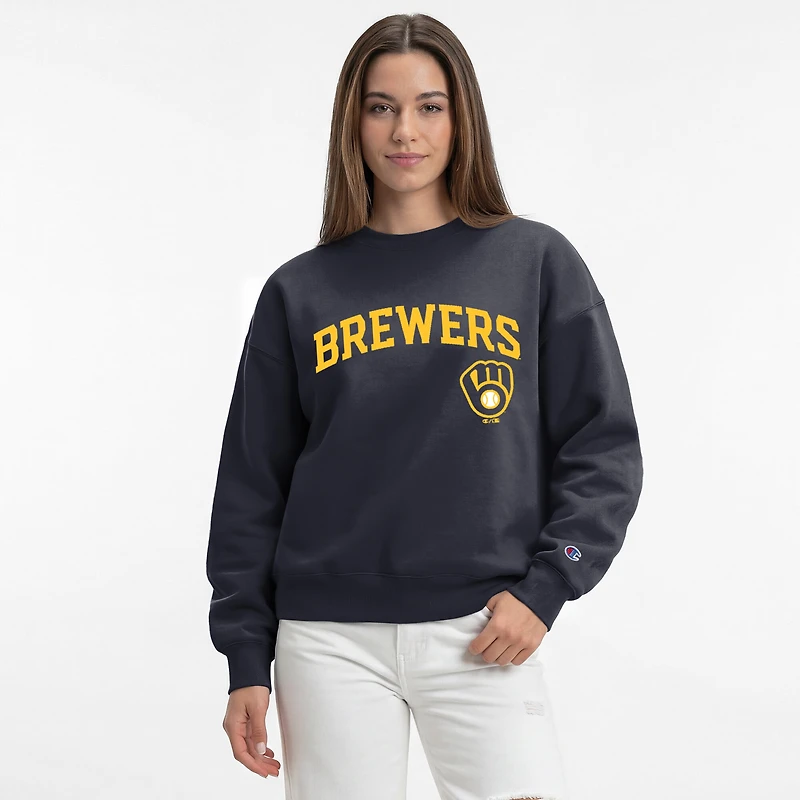 Women's Champion Athletic Navy Milwaukee Brewers All-Star Sweatshirt